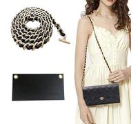 Conversion Kit Real Cowhide Leather Chain+Insert Compatible with Chanel Flap Long Wallet Gift for Her