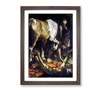 Conversion Of St Paul By Caravaggio Classic Painting Framed Print | A4 Walnut Framed Wall Art | Ready to Hang | Classic Historical Picture | Living Room Bedroom Lounge Office