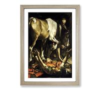 Conversion of St Paul by Caravaggio Framed Print | A2 Oak Framed Wall Art | Ready to Hang | Modern Historical Picture | Living Room Bedroom Lounge Office
