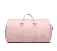 Convertible Carry on Garment Bag for Women,Leather Garment Bags for Travel with Shoe Pouch 2 in 1 Hanging Suitcase Suit Bag for Women Travel Bags for Women Duffle Bag Garment Bag Gifts, Pinkgz,