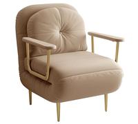 Convertible Chair Bed Sleeper, Soft Breathable Fabric Folding Sofa Bed with Adjustable Back & Armrests for Small Spaces, Upholstered Design