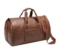 Convertible Clothes Bags for Travel,Convertible Garment Bag | PU Leather Travel Bags for Cabin Clothes with Shoe Compartment - 2 in 1 Waterproof Garment Bag Suitcase Co-Bag, brown, Se référer au