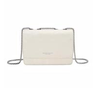 Convertible Crossbody Shoulder Bag with Premium Textured Suede Leather, Chain Strap, Hidden Embossed Pattern, Lightweight & Versatile for Women, Cream