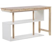 Convertible Desk with Bookshelf 120 x 45 cm Light Wood and White CHANDLER