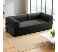 Convertible Floor Sofa Bed with Support Armrest, Comfy Futon Couch Corduroy, for Living Room Bedroom