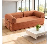 Convertible Floor Sofa Bed with Support Armrest, Comfy Futon Couch Corduroy, for Living Room Bedroom