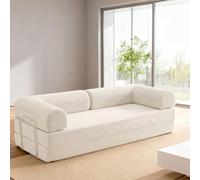 Convertible Floor Sofa Bed with Support Armrest, Comfy Futon Couch Corduroy, for Living Room Bedroom
