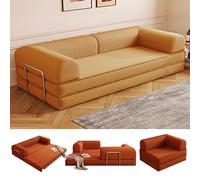 Convertible Folding Sofa Bed, 70in 3-in-1 Boneless Couch with Armrest & Fixed Frame, Corduroy Modular Sectional for Living Room, Apartment, Office