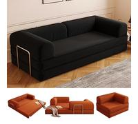 Convertible Folding Sofa Bed with Armrest and Fixed Frame, Modular Sectional for Living Room, Apartment, Office