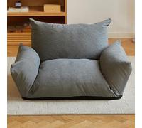 Convertible Folding Sofa Bed with Armrest - Portable Comfy Floor Lounger Foldable Chair Bed with Back Support for Living Room & Bedroom - Dark Grey Futon Sofa