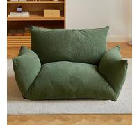 Convertible Folding Sofa Bed with Armrests - Portable Comfy Floor Lounger for Living Room & Bedroom - Space-Saving Futon Chair Bed in Dark Grey