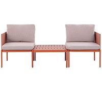 Convertible Garden Sofa Set Orange Aluminium 2 Seater Terracina