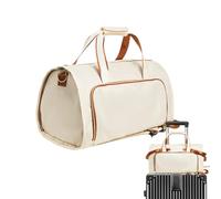 Convertible Garment Bag - Duffle Garment Bag for Travel 2 in 1 Suit Bag, Carry Convertible Duffle Bag for Men Women | Suitcase Business Travel Bag with Double Back Straps, Beige, Refer to description