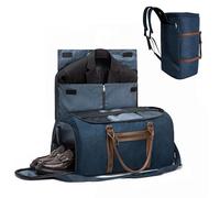 Convertible Garment Bag for travel, Garment Duffle Bag with Organizer Insert Mesh Bag, Carry on Foldable 3 in 1 Hanging Suit Bag with Shoulder Straps for Men Women Large Weekender Bag, Navy Blue,