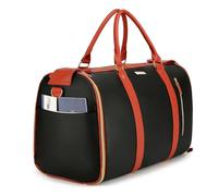Convertible Luggage Garment Bag Travel Bag Foldable 2-in-1 Hanging Travel Bag, Leather & Waterproof Travel Bag Foldable with Shoulder Strap, Travel Bag Garment Bag for Business People, Travel, black