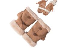 Convertible Mittens,Breathable Fleece Lined Anti-Slip Protection - Mitten Style Fingerless Gloves,For Walking Running Hiking Outdoor Activities Cold Weather Winter Cycling