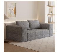 Convertible Sleeper Sofa Bed, Floor Folding Mattress Couch Comfy Fold Out Futon, Boneless Modular Loveseat for Living Room (Chenille Gray),White,150cm