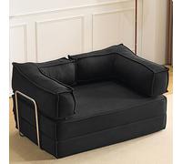 Convertible Sofa Bed, Corduroy Folding Couch with Pillows, Futon Sleeper Mattress for Living Room & Bedroom, Compact Design for Versatile Seating & Sleeping