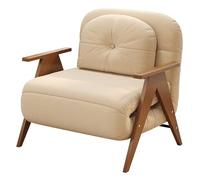 Convertible Sofa Bed for Small Spaces, Adjustable 6-Position Sleeper Couch with Solid Wood Arms, Perfect for Apartments, Condos, Guest Rooms