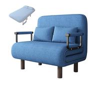 Convertible Sofa Bed with Foam Mattress, Adjustable Backrest 5 Positions, Folding Bed for 1 Person, Blue, Perfect for Living Room & Bedroom (190 * 100 * 28cm)