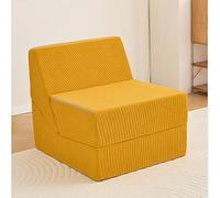 Convertible Sofa Chair, Foldable Sofa Bed, Corduroy Fabric, high-Density Sponge, with backrest, Foldable Single futon Sofa, Suitable for Living Room, Bedroom, Apartment B