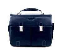 Piquadro Blue Square briefcase leather 43 cm laptop compartment blue