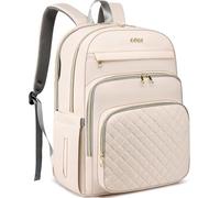 Convertible Travel Laptop Backpack,17.3 Inch Water Resistant Travel Backpack for Women,Work Computer Back Pack for College Business,Beige,2326H-04