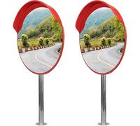 Convex Blind Spot Mirror for Safety and Security, Adjustable Wide Angle Panoramic Rear View Mirror for Driveways and Parking Lots