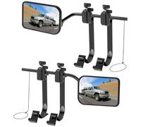 Convex Caravan Towing Mirrors, Universal Adjustable Caravan Mirrors Extensions Clip On Towing Mirror with Clamps & Rubber Straps for SUV RV Vans Trailers Motorhomes Trucks (2Pcs)