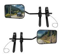 Convex Caravan Towing Mirrors, Universal Adjustable Motorhome Wing Mirror Extensions with Clamps & Rubber Straps for Cars Trailer Van SUV Trucks Touring