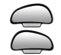 Convex Glass Car Auxiliary Mirrors Rear View Blind Spot Dead Angle Tools Snap Way For Parking PDC Assist Automobile Accessories Door Wing Mirror Glass(Black)