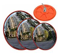 Convex Mirror 60cm Road Traffic Safety Mirror Unbreakable 130 Degree Wide Angle Blind Spot Mirror car parking security Curved Convex Road Mirror with Bracket Screws for Driveway Blind Spot Road