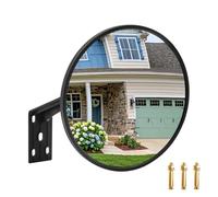 Convex Mirror, 8" Concave Adjustable Wide Angle View Indoor/Outdoor Acrylic Security Mirror, Corner Blindspot for Wall, Parking Garage, Driveway, Store, Room and Traffic Safety (without brim, 20cm)