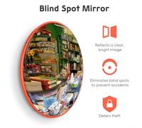 Convex Mirror for Traffic and Parking Safety, Wall Mounted with Swivel Bracket for Wide Angle Viewing and Blind Spot Reduction on Narrow Roads and Storefronts (18 inch)