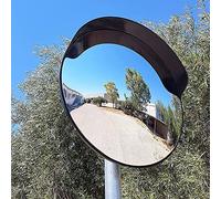 convex mirror on the road， Convex Security Mirror Outdoor Corner Blind Spot for Garage and Traffic Driveway Park Assistant(45cm/18in)