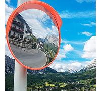 convex mirror on the road， Traffic mirror outdoor Convex Mirror,with Wall Fixing Brakcet,for Store Safety Blind Spot Surveillance Parking Road,80CM(75CM)
