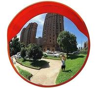 Convex Outdoor,Red Plastic Wide-Angle Lens Parking Lot Corner Mirror For Blind Spot,Garage,Warehouse,Business,Office,wall-mounted With Clear View