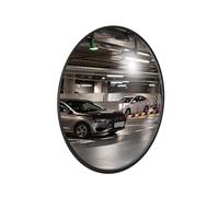 Convex Safety Mirror - 45CM | Round Safety Convex Mirror for Driveway | Wide Angle Visible High-Definition Convex Security Mirror with Black Plastic Body Perfect for Garages, Parking Lots