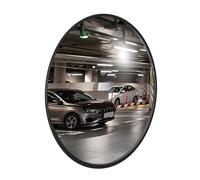 Convex Safety Mirror - 60CM, Round Safety Convex Mirror for Driveway, Wide Angle Visible High-Definition Convex Security Mirror with Plastic Body Perfect for Indoor Garages, Parking Lots - Black