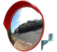 Convex Safety Mirror,Orange Outdoor Traffic Wide-Angle Lens, Road Signal Pc Round Clear View Security For Driveway Blind Spot Road
