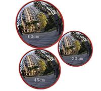 Convex Traffic Curved Safety Mirror Wide Angle 130° for Driveways, Warehouses, Garages and Offices, Black (Diameter 30cm/45cm/60cm, with Wall Bracket)