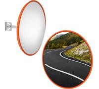 Convex Traffic Curved Safety Mirror Wide Angle 130° for Driveways, Warehouses, Garages and Offices, Black (Diameter 30cm/45cm/60cm, with Wall Bracket)