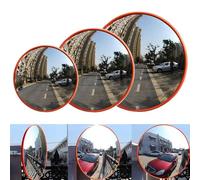 Convex Traffic Mirror, Driveway Traffic Signal Security Mirror, 60cm/24" Burglar Round Blind Spot Mirror, Wide Angle 130° Unbreakable, Curved Road Safety Mirror with Adjustable Wall Fixing Bracket