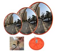 Convex Traffic Safety Mirror Diameter 60 cm, Unbreakable Blind Spot Mirrors with Wall Fixing Bracket, Wide Angle Mirror 24" for Driveways, Warehouses, Garages, Offices, Shop Security, Car Park