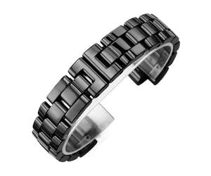 Convex Watchband Ceramic Black White Watch | For J12 Bracelet Bands Strap Special Solid Links Folding Buckle