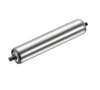 Conveyor Belt Roller 6"-24" Length 4 Pack Stainless Steel Powerless Transmiss Replacement Part - Galvanized End Wheels for Woodworking Stands(Silver-38mm 500mm)