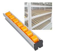 Conveyor Roller Flow Rack with Plastic Skate Wheels Unloading Pulley Slides for EfficientSystems (Yellow 150cm/59.1in)