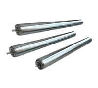 Conveyor Roller Set of 3 - Non-Powered Stainless Steel Replacement Rollers, 8mm Shaft Diameter, Spring Pressed, Length 340mm for Efficient Material Handling