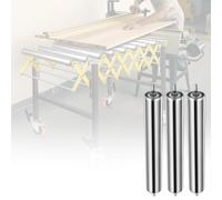 Conveyor Rollers for Tracks, Non-Powered Modular Rollers, Ideal for Woodworking Shops and Warehouses, Set of 3, Length 1000mm/39.4in