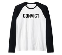 Convict Inmate Prison Penitentiary Uniform Costume Raglan Baseball Tee